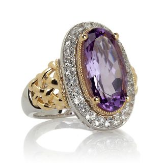 199 199 victoria wieck 4 17ct amethyst and white topaz 2 tone ring
