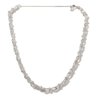 La dea Bendata Textured Loop Link Sterling Silver 18 1/2 Necklace
