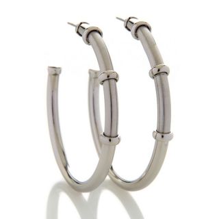 185 915 stately steel c hoop earrings with brushed sections note