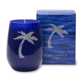 187 582 13 oz blue icon candle palm tree rating be the first to write
