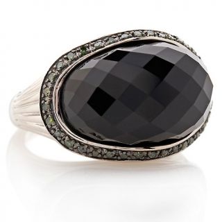 188 182 victoria wieck onyx and green diamond sterling silver band