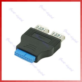 Ports USB 3 0 Female to Motherboard 20pin Adapter Blk