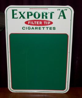 Vintage Export A Filter Tip Cigarettes Tin Chalk Board Sign Barker