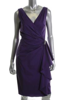  Modern Glamour Purple Taffeta Gathered Cocktail Evening Dress 2