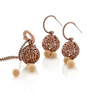 Lisa Hoffman Japanese Agarwood Necklace and Earrings Set