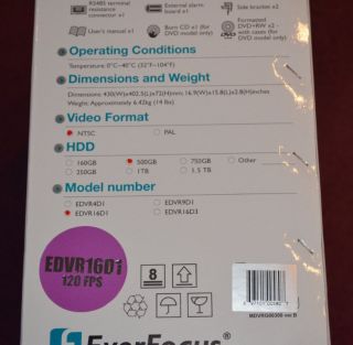 ONE NEW IN OPEN BOX EVERFOCUS EDVR16D1 16 CHANNEL DVR WITH DVD BURNER