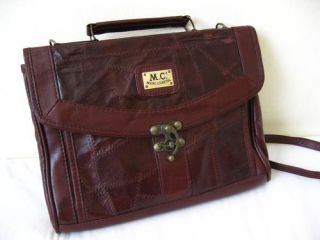 Vtg Brown Marc Chantal Leather Satchel Large Hand Bag Boho Laptop Work