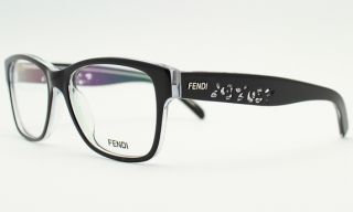 Fendi 885 001 Black Crystal Vision Glasses New Genuine