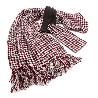 208 344 hot in hollywood houndstooth scarf and glove set note customer