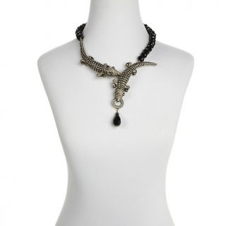 Heidi Daus Crocodile Hei dee II Beaded Crystal Accented Y Drop Neck