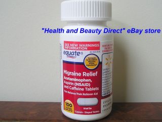 Generic Excedrin Migraine Pain Reliever 100 Tablets