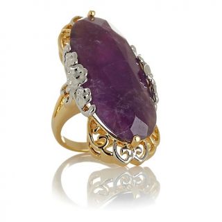 203 408 cl by design regal bouquet bold elongated amethyst 2 tone ring