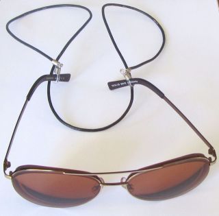 Mens Black Leather Eyeglass Holder Chain Strap Cord Sunglasses