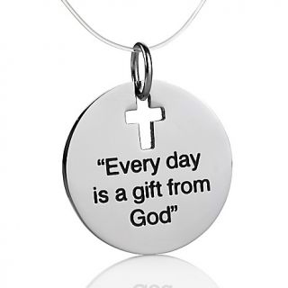 Michael Anthony Jewelry Inspirational Stainless Steel Disc Pendant