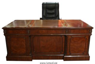 Executive Leather Top Mahogany Office Desk