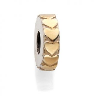 218 621 charming silver inspirations two tone heart design stopper