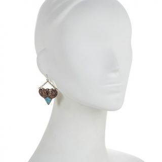 Studio Barse 2 Tone Pendulum Style Turquoise Earrings