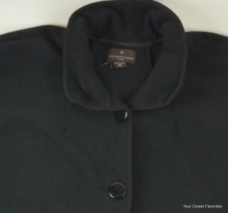 Fenn Wright Manson Woman Black Cape Jacket Size 3X Plus Button Front