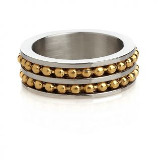 224 759 stately steel double row bead band ring note customer pick
