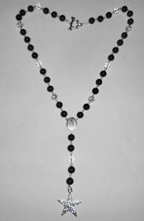 Custom Crystalz The Black Onyx and 10MM Swarovski Crystals Rosary with