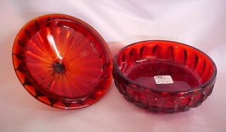 Fenton Art Glass Ruby Glass Rib Candy Box Bowl New 08