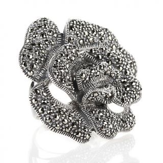 216 814 colleen lopez bold marcasite flower sterling silver ring