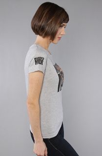 Married to the Mob The Leopard Logo Kiss Tee in Heather Gray