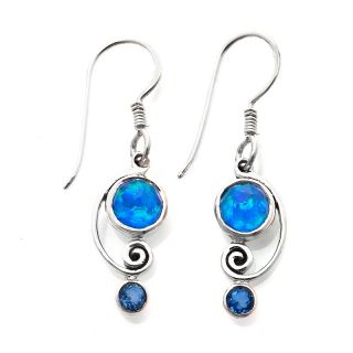 220 322 sajen blue simulated opal doublet and quartz earrings rating