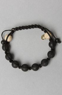 Pangea Life Essentials The Matte Onyx Gold Bracelet in Black