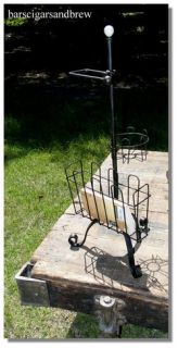 Wrought Iron TOILET Paper Holder Extra Roll & Magazine RACK All in one