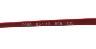 New Fendi Eyeglasses F 969 Red 608 55mm F969