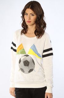 Rebel Yell The Track Soccer Varsity Sweatshirt in White  Karmaloop