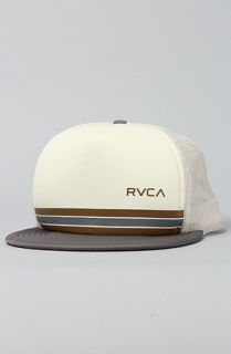 RVCA The Barlow Trucker Hat in Natural Pavement Suede
