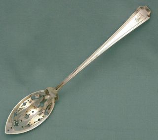 fairfax by durgin patent 1910 1 olive spoon pierced all sterling