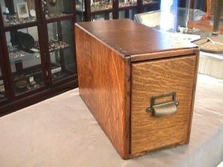 Antique Yawman Erbe Oak One Drawer File Cabinet Dove Tail