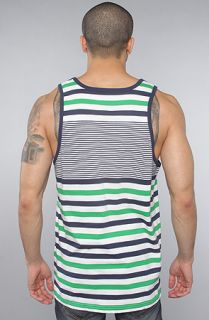 LRG The Letterman Striped Tank in Navy