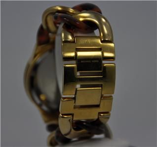 Ladies Michael Kors Chain Link Acrylic Gold Tone Chronograph Watch