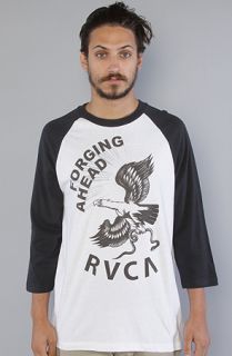 RVCA The Wandering Eye 34 Sleeve Shirt in Navy and White  Karmaloop
