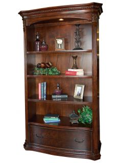 walnut old world large bookcase with file drawer this gorgeous burl