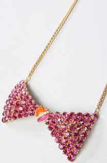 Betsey Johnson The 60s Mod Face Bow Collar Necklace