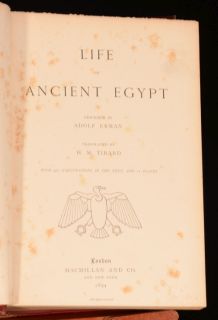 1894 Life in Ancient Egypt Adolf Erman H M Tirard Egyptology