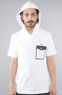 ORISUE The Tony Hooded Henley Tee in White