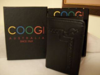 Men Coogi Black Trifold Kangaroo Genuine Bonded Leather Wallet