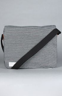 Hex The Fleet 15 Messenger Bag for iPad in Black Gray Stripe