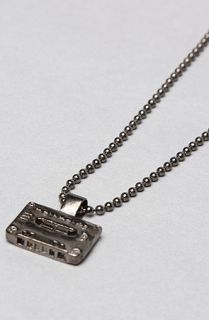 Mathmatiks Jewelry The Mini Cassette Tape Necklace in Gun Metal Plated