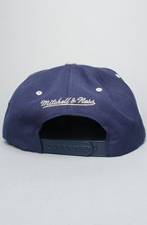 Mitchell & Ness The Wordmark Snapback Hat in Navy Gray