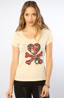 tokidoki The Seeing Plaid V Neck Tee Concrete