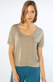 Obey The Gym Fashion Crop Pocket Solid Tee in Army