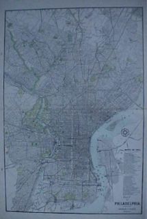 Original 1903 Streetcar Ferry Map Philadelphia Pennsylvania Chestnut