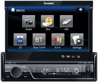 Farenheit Indash Car 7 Touchscreen Monitor Bluetooth DVD CD iPod